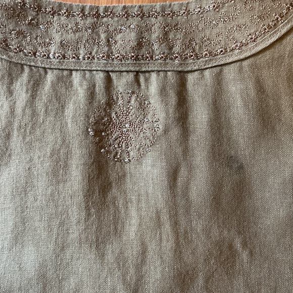 Ladies size 10 embroidered brown tunic, 100%linen. Gorgeous - Picture 6 of 6